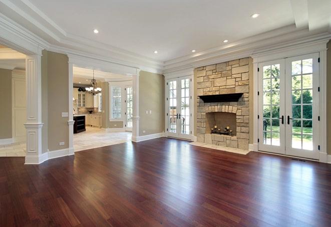 sleek maple hardwood flooring in a modern office